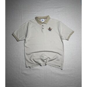 Disneyland Resort 50th Anniversary Polo Men's L Light Brown Mickey Embroidered